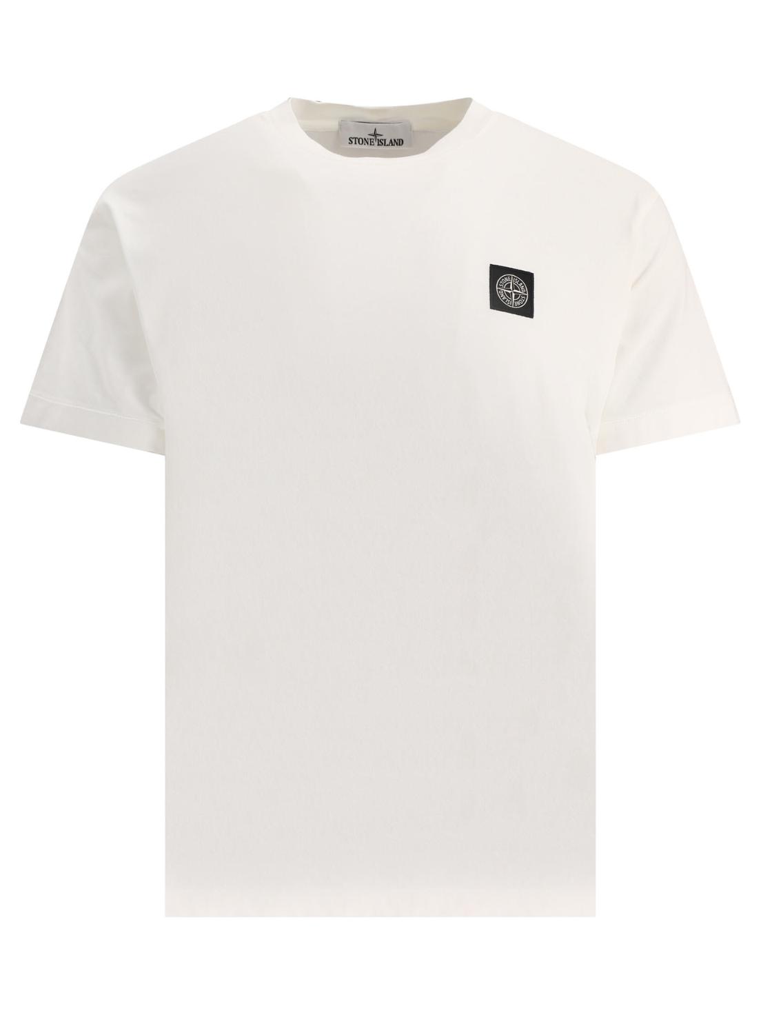 [해외직구 관부가세 포함] 스톤아일랜드 화이트 T셔츠 with patch 771524113V0001